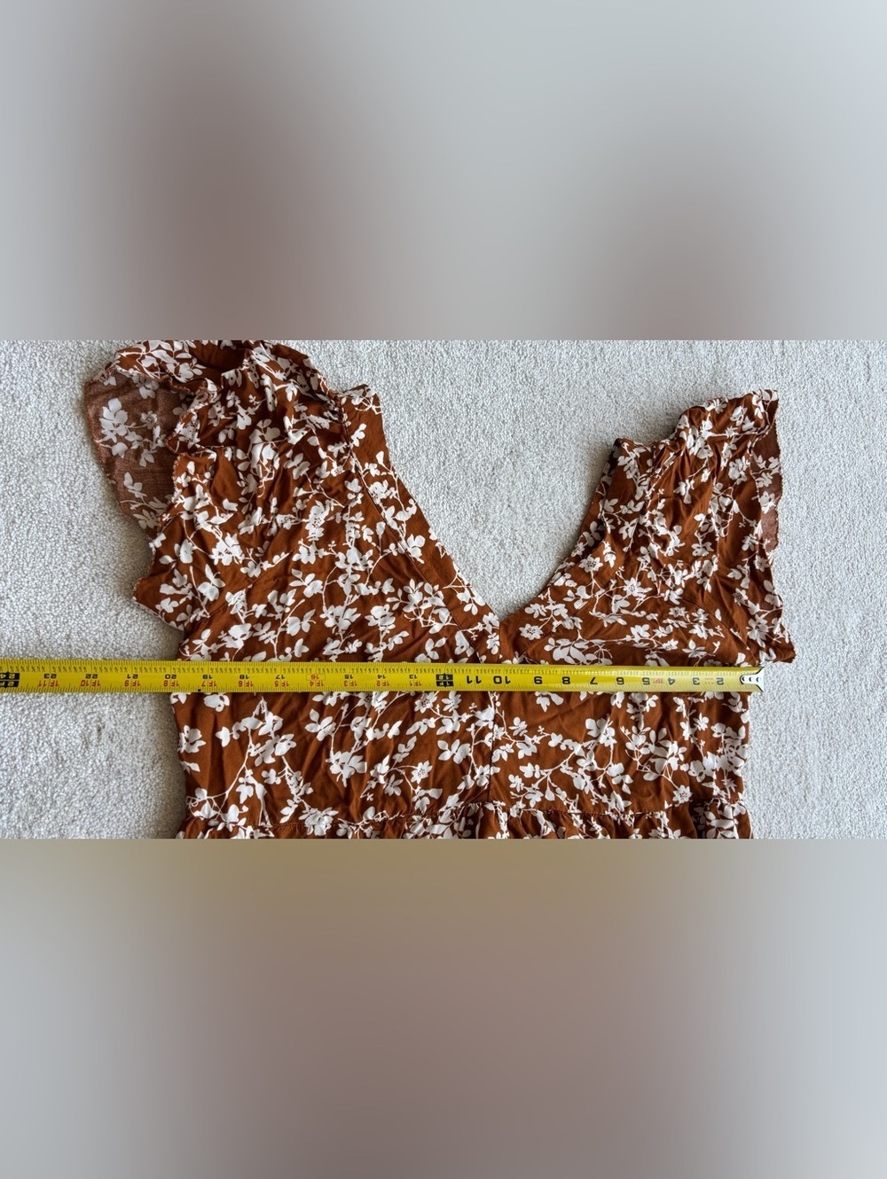 Old Navy Rust Brown Floral Print Dress - Picture 3 of 6